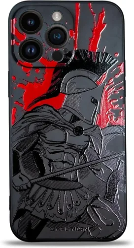 Vista 107 de SIMPLYMDRN Funda delgada para iPhone 12 Pro Max, diseño de guerrero, funda genial para hombres, funda de soldado de combate, delgada y flexible