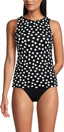 Vista 12 de Lands' End Top de Traje de Baño Tankini Modesto con Cuello Alto UPF 50 para Mujer Negro