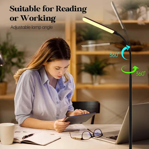 Vista 8 de Aisutha Lámpara de pie LED, lámpara de pie súper brillante de 18 W para sala de estar, lámpara de pie ajustable de colores continuos y brillo, luz