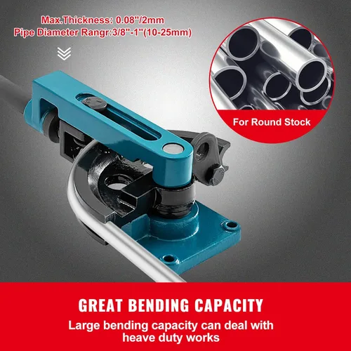 Vista 3 de Happybuy Juego manual del doblador del tubo del tubo 3/8" a 1" W/muere para el trabajo del metal, acero