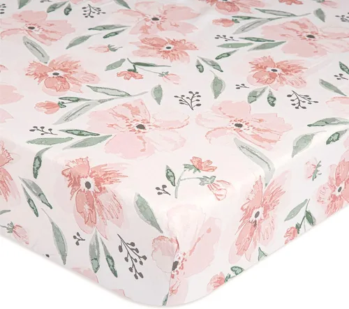Vista 8 de Crane Baby Sábana bajera, sábana bajera ajustable de algodón suave para cunas y guarderías, cobre beige, 28 pulgadas de ancho x 52 pulgadas de alto