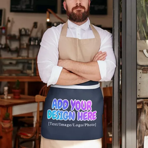 Vista 107 de AXKEUDO Delantal personalizado con bolsillos, delantales de cintura para camarera para cocinar en casa, restaurante, servir trabajo