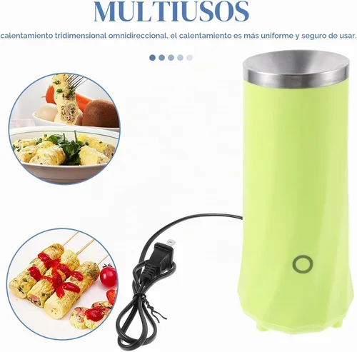 Vista 6 de UPKOCH Máquina automática para hacer rollos de huevos, antiadherente, con diseño de embudo 304, calefacción tridireccional, incluye herramienta