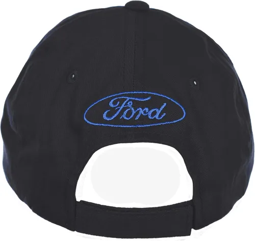 Vista 4 de Gorra ajustable con logo de la bandera de cuadros para hombre Ford F150, azul y negro