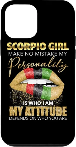 Vista 16 de Scorpio Girl - Funda para iPhone 17, diseño de labios fundidos, color negro