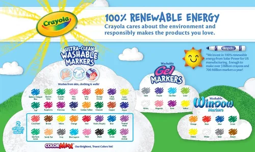 Vista 7 de Marcadores Crayola lavables, amplia línea, 64 unidades, Variados