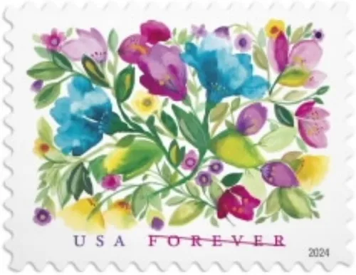 Vista 7 de Servicio Postal de los Estados Unidos Celebración Flores (Hoja de 20) Sellos de Correos Forever Scott #5849