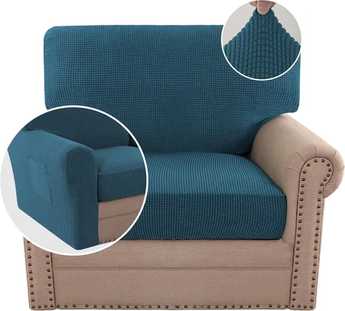 Vista 44 de H.VERSAILTEX Fundas elásticas para sillas de varias piezas, fundas para cojines ajustables para asiento y respaldo