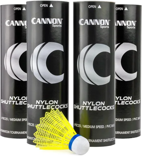 Vista 4 de Cannon Sports Volantes de bádminton – Pájaros de bádminton de nailon de velocidad media – Volantes de plástico duradero para bádminton en interiores