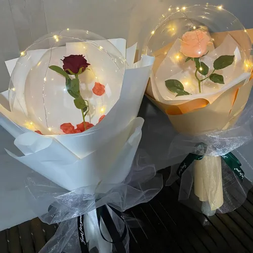 Vista 6 de Juego de 36 palos grandes de 16.92 pulgadas para globos transparentes con copas, soportes largos reutilizables para globos de 10 a 30 pulgadas
