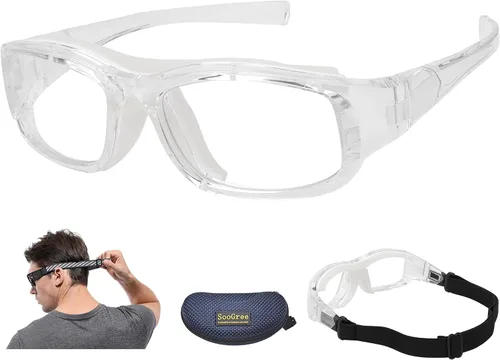 Vista 15 de SooGree Gafas Deportivas de Squash y Racquetball, Gafas de Baloncesto, Correa Ajustable, Resistente al Impacto