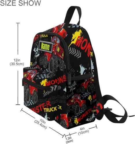 Vista 3 de Glaphy Mochilas infantiles personalizadas, Monster Truck, Mochilas Daypack