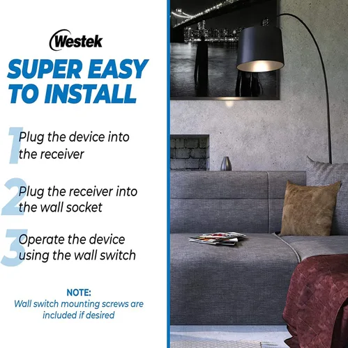 Vista 6 de westek rfk100lc/rfk101lc montado en la pared Interruptor y plug-in receptor, RFK1600lc