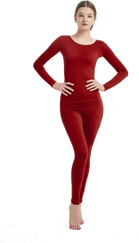 Vista 32 de Full Bodysuit Mono de una pieza para mujer de manga larga, de lycra, estilo zentai Negro