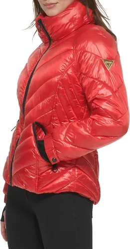 Vista 3 de GUESS Puños de tormenta acolchados para mujer, chaqueta de transición acolchada