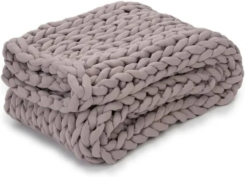 Vista 7 de Nuzzie Manta de Punto Grueso - Transpirable, Refrescante, Manta Decorativa de Punto Hecha a Mano para Dormir - Lavable a Máquina, Diseño Decorativo