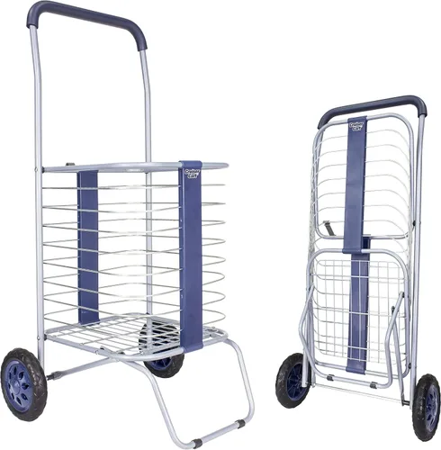 Vista 19 de dbest products - Carrito Cruiser Deluxe 2 para compras y comestibles con ruedas, cesta de lavandería plegable, carrito de utilidad compacto, ligero