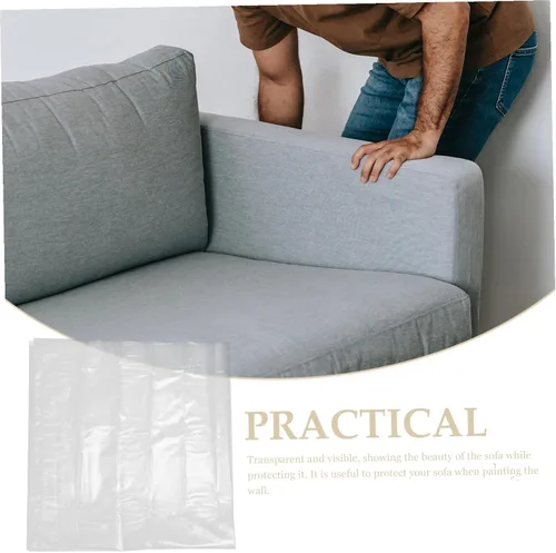 Vista 7 de Funda de sofá transparente más gruesa, protector de muebles para sofá de dos plazas pequeños, funda transparente para mascotas antiarañazos, polvo