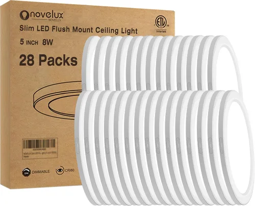 Vista 25 de Lámpara de techo de montaje empotrado - Certificada ETL - LED de 3,000 K y luz blanca cálida de 5 pulgadas, diseño redondo ultradelgado de 0.63
