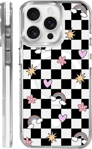 Vista 25 de Funda para iPhone 13/14 [compatible con Magsafe], funda magnética transparente de silicona a prueba de golpes con patrón de versículos de la Biblia