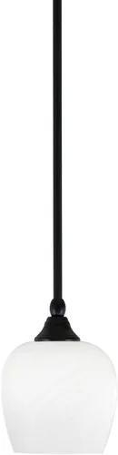 Vista 30 de Toltec Lighting Tallo Colgado Mini colgante, acabado de cobre negro, 3.5" cuadrado humo burbuja vidrio