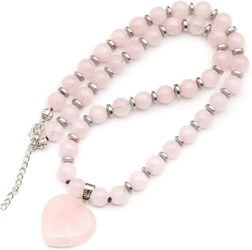 Vista 15 de Colgante de corazón de aventurina natural, Collar de cuentas de aventurina genuina, Collar de piedra verde, Collar de piedras preciosas, Cuentas