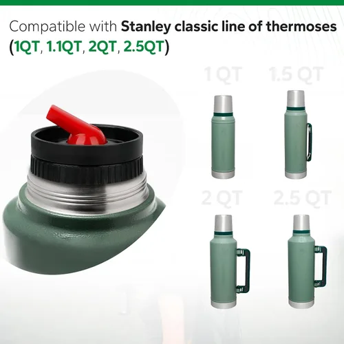 Vista 3 de Tapón térmico para botellas Stanley Classic de boca ancha (1.1 QT/1.5QT/2QT) Pico de Mate Stanley Replacement Cap for Stanley, Convert to Yerba