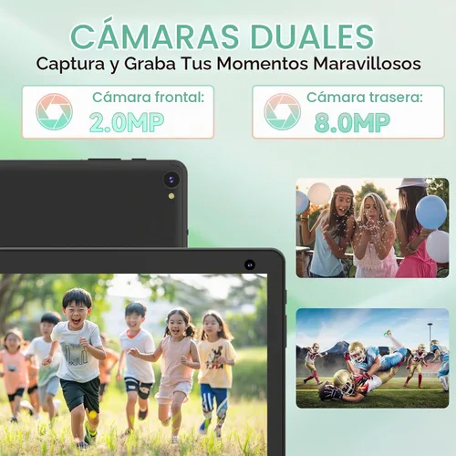 Vista 2 de Tablet Android 15 de 10 pulgadas, Tabletas 2 en 1 con Funda para Teclado Ratón Lápiz Óptico, 6GB RAM 32GB ROM 1TB Expandible, Procesador Quad Core
