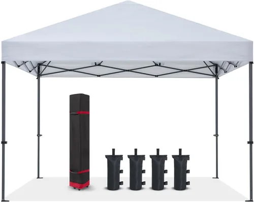 Vista 20 de COOSHADE - Tienda de campaña duradera y fácil de desplegar con bolsa enrollable, 8 x 8 pulgadas, gris
