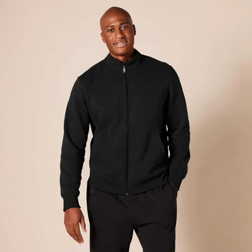 Vista 6 de Tienda Essentials - Sudadera con cremallera completa y cuello alto falso para hombre