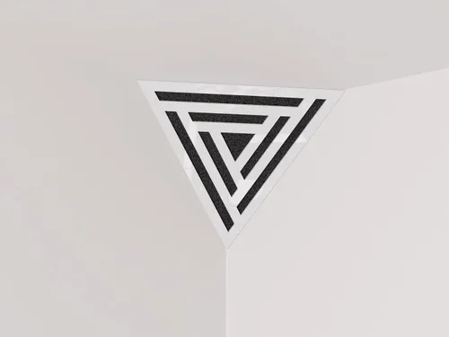 Vista 23 de (Paquete de 2) — Panel acústico de absorción de sonido y difusión para esquinas de techo, trampa de bajos «Triángulo-REDONDOS» de espuma acústica