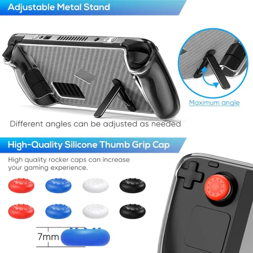 Vista 6 de GORIXER - Funda protectora de poliuretano termoplástico suave y transparente accesorios con soporte plegable ajustable y protector de pantalla