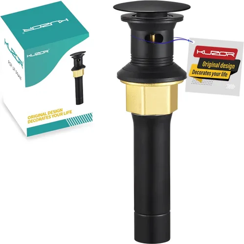 Vista 9 de Desagüe emergente para fregadero de baño con rebosadero - Se ajusta a agujeros de 1-5/8" a 2", acero inoxidable 304 para tocador/fregadero