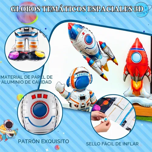 Vista 4 de RoundFunny - 8 globos de aluminio para el espacio exterior, astronauta