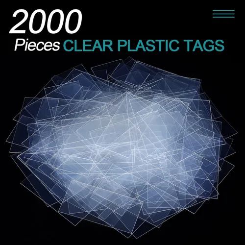 Vista 2 de Leinuosen 2000 etiquetas de plástico transparente a granel, etiquetas
