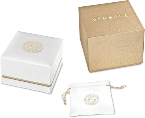 Vista 3 de VERSACE Dylos - Reloj automático para hombre con esfera verde de zafiro de cristal hecho en, Plateado