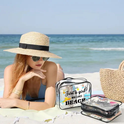 Vista 3 de Bolsas de maquillaje, regalos para mujeres, profesores, playa, crucero, natación, enfermera, baile, feliz graduación, kit de supervivencia, bolsas