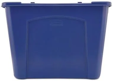 Vista 3 de Rubbermaid, 571473 - Papelera de reciclaje apilable, rectangular, polietileno, 14 galones, color azul