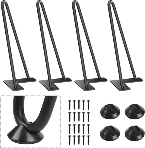 Vista 9 de SMARTSTANDARD Patas de muebles de horquilla de alta resistencia de 4 pulgadas, proyectos de bricolaje de metal para el hogar para soporte de TV