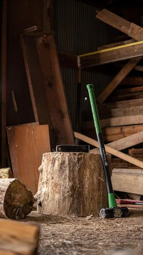 Vista 4 de Hooyman Herramienta divisora de troncos de 5 libras con construcción resistente y acero duradero de alta resistencia para tala de árboles, corte