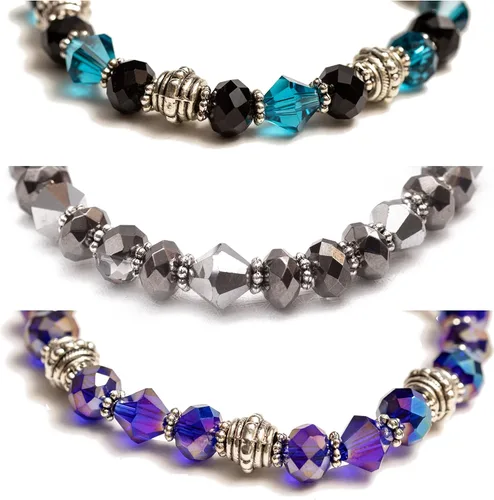 Vista 10 de Pulsera elástica de alerta médica, pulsera de identificación médica de repuesto intercambiable, etiqueta de identificación no incluida, cristales