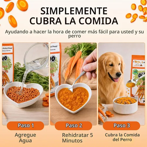Vista 2 de Deshidratado de Olewo zanahorias suplemento del alimento de perro, tamaño del ensayo, 1 libra