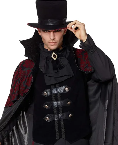 Vista 3 de Spirit Halloween Disfraz de vampiro para adultos La colección Signature Cosplay de Drácula Halloween clásico Cosplay