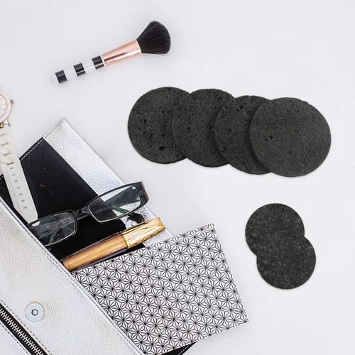 Vista 4 de Esponjas faciales comprimidas de celulosa natural, esponja facial de forma redonda, para limpieza facial, exfoliación y eliminación de maquillaje