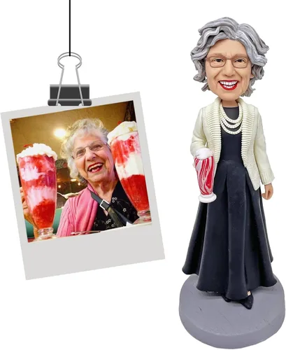 Vista 3 de Bobblehead personalizado para el día de la madre a partir de fotos, escultura de cumpleaños personalizada para mamá, regalo especial para ella