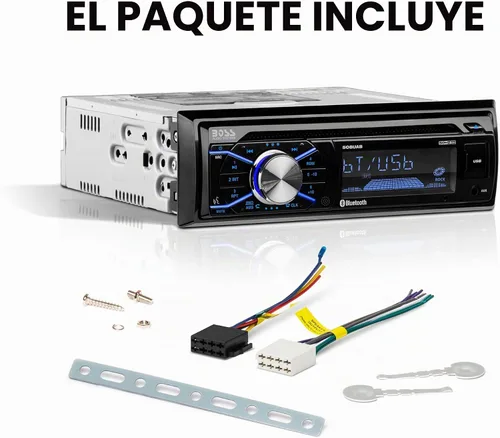Vista 7 de BOSS Audio Systems 508UAB - Estéreo de coche con Bluetooth DIN único, reproductor de CD, USB