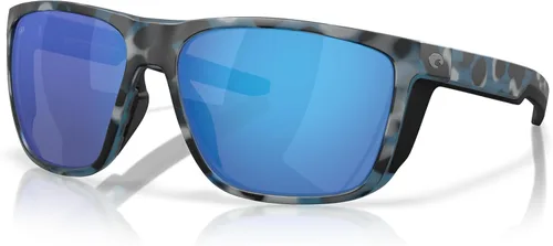 Vista 2 de Costa Man - Gafas de sol con montura negra mate, lentes de espejo azul, 2.44 pulgadas Deep Water Camo/Azul Espejo 20.46 oz