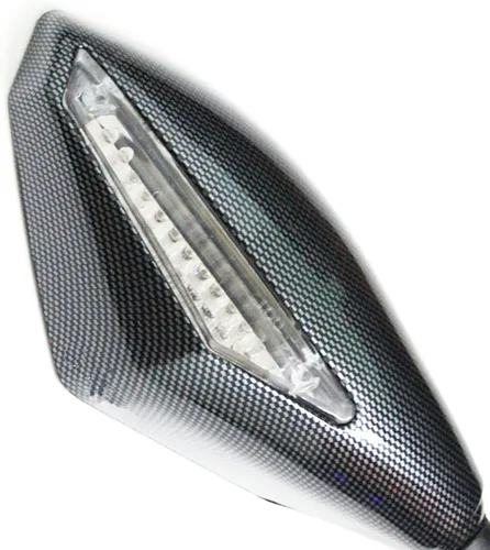 Vista 6 de Yibid Espejos laterales integrados para motocicleta con luz intermitente LED compatibles con Kawaski ZRX 1200S, ZZR1200, ZX-6R, 636, 6RR 1998-2006