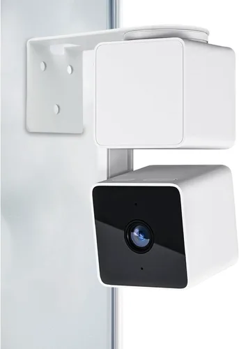 Vista 7 de Haoyou Soporte de pared de metal para Wyze Cam Pan V3/V4 Wyze Cam V4/V3 adhesivo sin taladrar instalación en interiores y exteriores