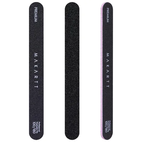 Vista 8 de Makartt Lima de uñas, tablas de esmeril de grano 100/180 para uñas, kit profesional de limas de doble cara lavables para lima de uñas media y suave